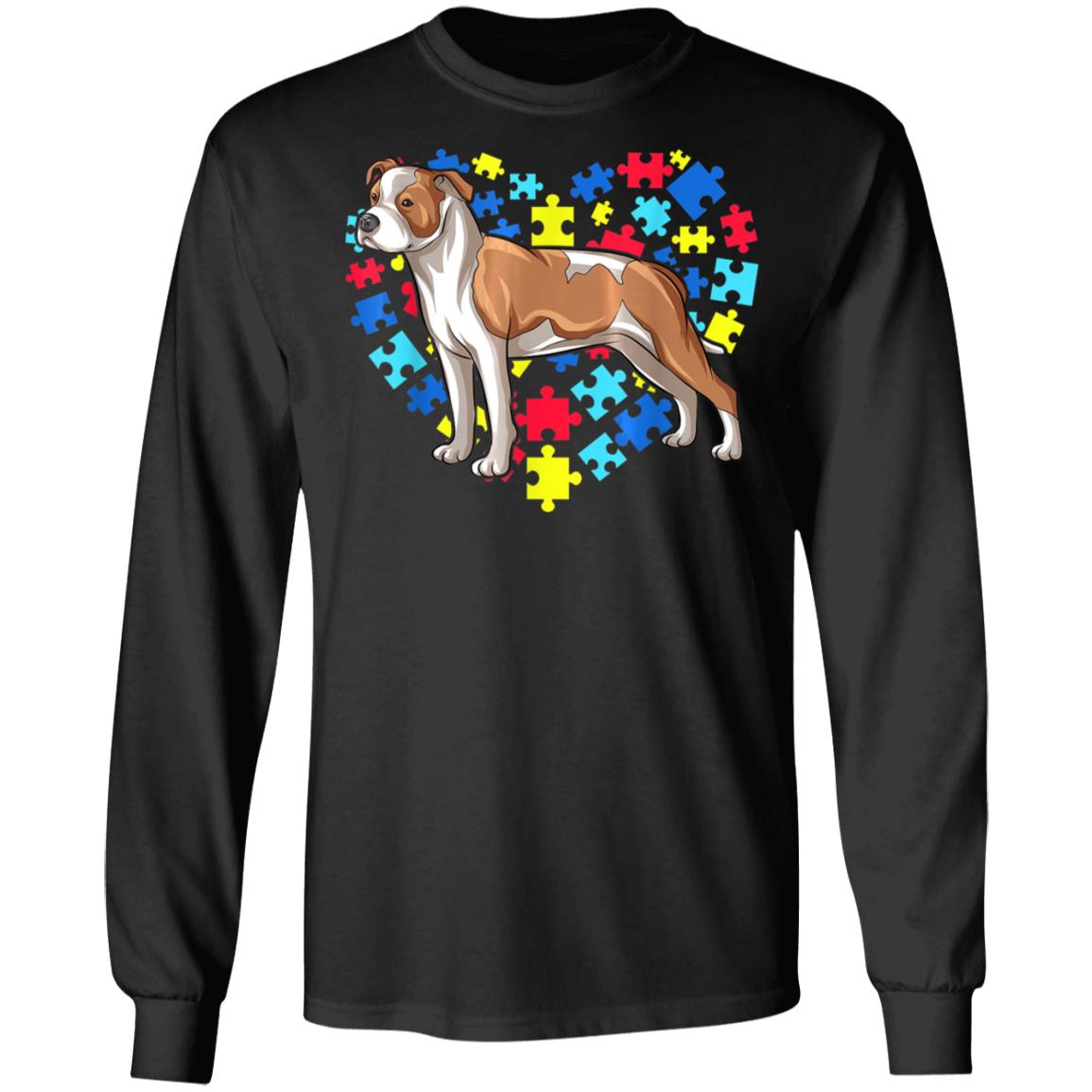 Autism Awareness American Staffordshire Terrier Dog Heart T-Shirt, Long Sleeve, Hoodie Autism Awareness American Staffordshire Terrier Dog Heart T-Shirt, Long Sleeve, Hoodie