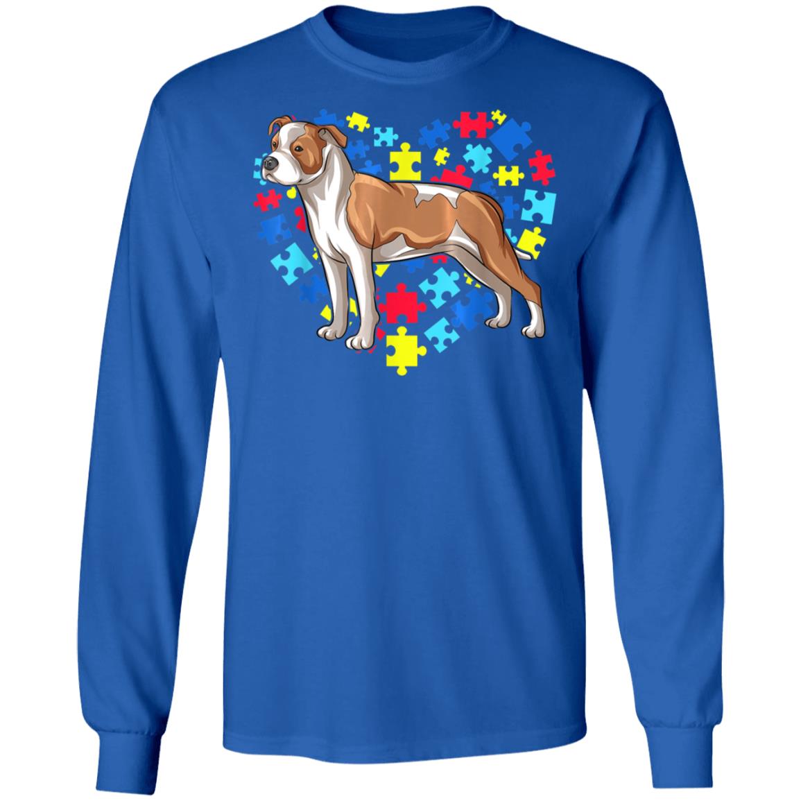Autism Awareness American Staffordshire Terrier Dog Heart T-Shirt, Long Sleeve, Hoodie Autism Awareness American Staffordshire Terrier Dog Heart T-Shirt, Long Sleeve, Hoodie