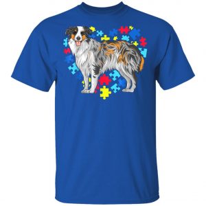 Autism Awareness Australian Shepherd Dog Heart T-Shirt, Long Sleeve, Hoodie