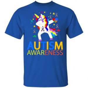 Autism awareness 2020-Dabbing Unicorn Puzzle Ribbon T-Shirt, Long Sleeve, Hoodie