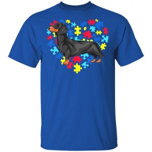 Autism Awareness Dachshund Dog Heart T-Shirt, Long Sleeve, Hoodie