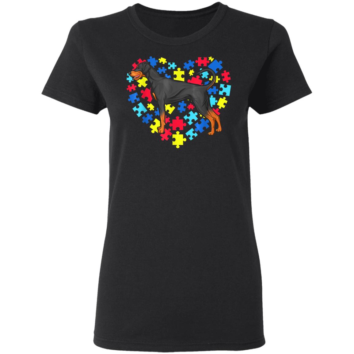 Autism Awareness Dobermann Dog Heart T-Shirt, Long Sleeve, Hoodie Autism Awareness Dobermann Dog Heart T-Shirt, Long Sleeve, Hoodie