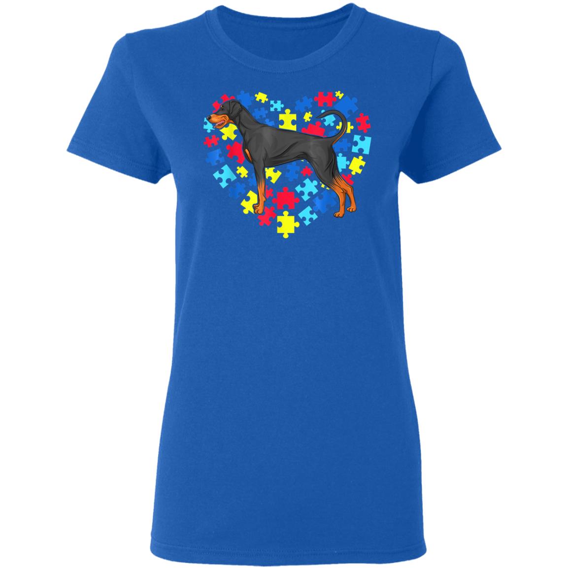 Autism Awareness Dobermann Dog Heart T-Shirt, Long Sleeve, Hoodie Autism Awareness Dobermann Dog Heart T-Shirt, Long Sleeve, Hoodie