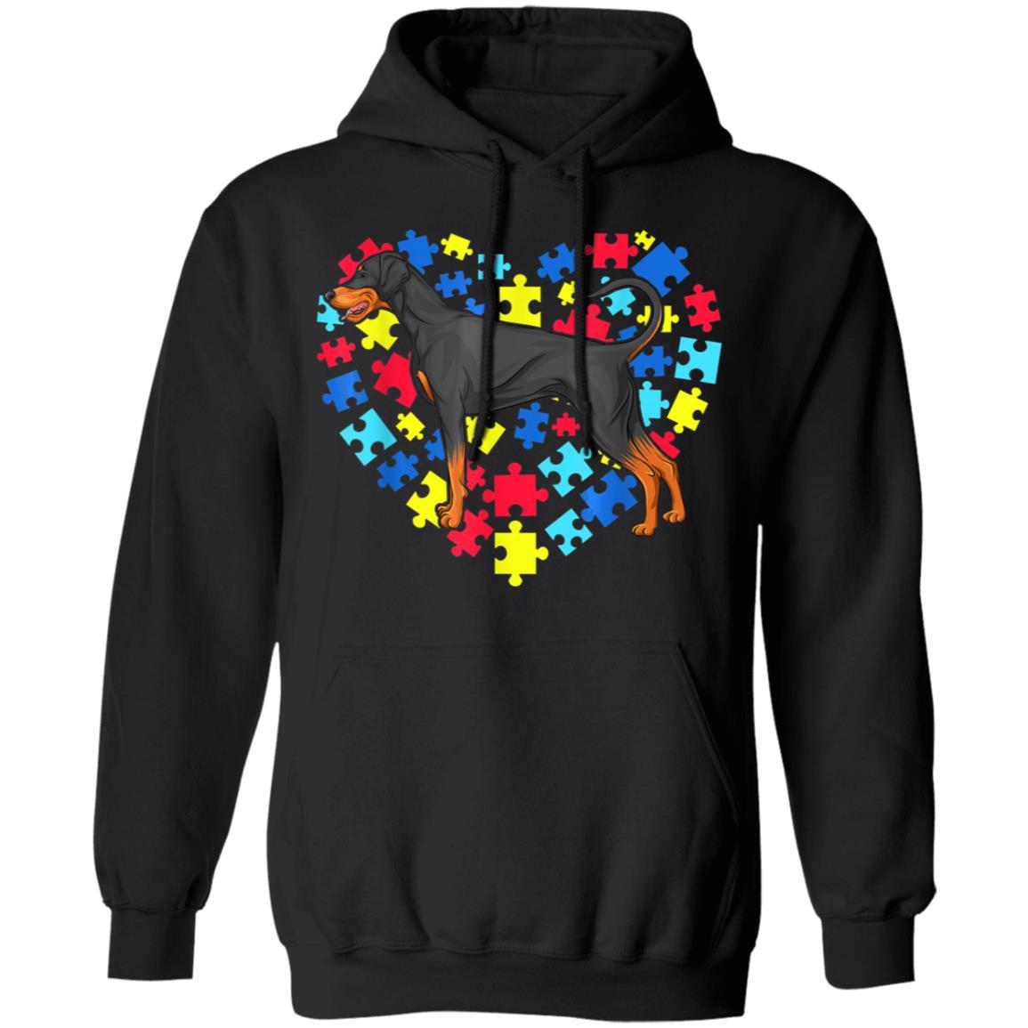 Autism Awareness Dobermann Dog Heart T-Shirt, Long Sleeve, Hoodie Autism Awareness Dobermann Dog Heart T-Shirt, Long Sleeve, Hoodie