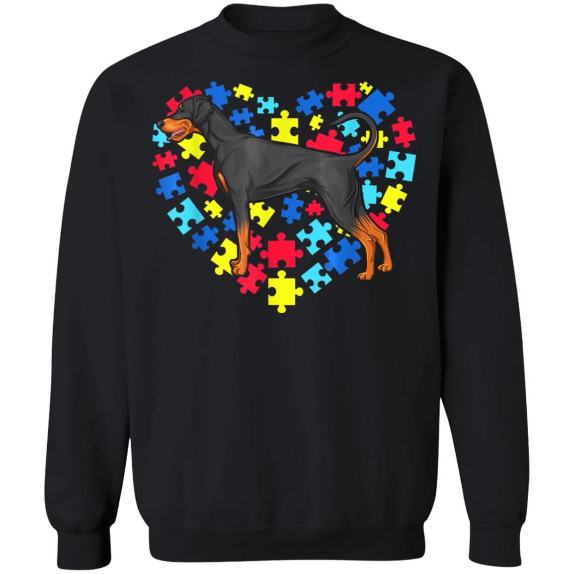 Autism Awareness Dobermann Dog Heart T-Shirt, Long Sleeve, Hoodie Autism Awareness Dobermann Dog Heart T-Shirt, Long Sleeve, Hoodie
