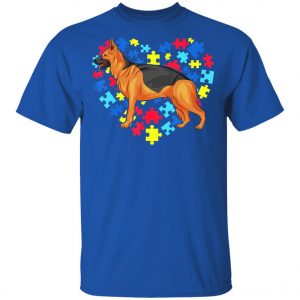 Autism Awareness German Shepherd Dog Heart T-Shirt, Long Sleeve, Hoodie