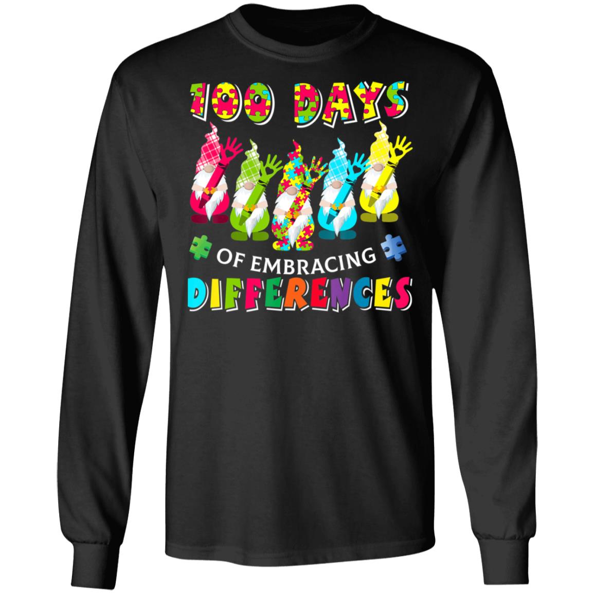 Autism Awareness Gnomes Embrace Differences 100 Days School T-Shirt, Long Sleeve, Hoodie Autism Awareness Gnomes Embrace Differences 100 Days School T-Shirt, Long Sleeve, Hoodie