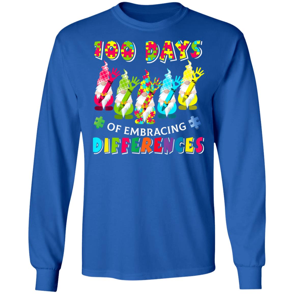 Autism Awareness Gnomes Embrace Differences 100 Days School T-Shirt, Long Sleeve, Hoodie Autism Awareness Gnomes Embrace Differences 100 Days School T-Shirt, Long Sleeve, Hoodie