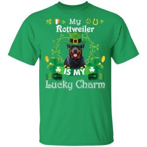 My Rottweiler Dog Is Lucky Charm Leprechaun St Patrick Day T-Shirt, Long Sleeve, Hoodie
