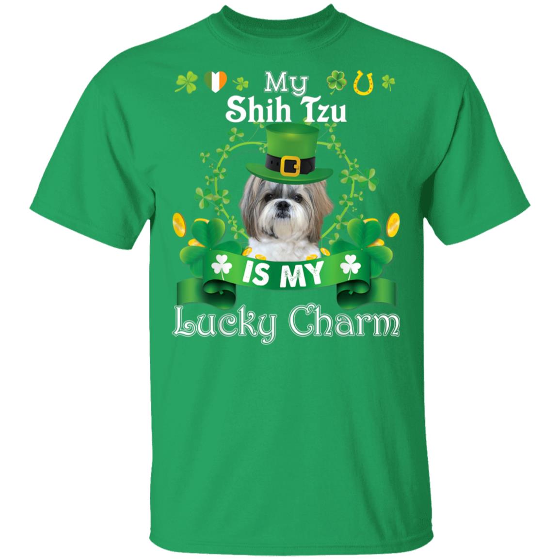 My Shih Tzu Dog Is Lucky Charm Leprechaun St Patrick Day T-Shirt, Long Sleeve, Hoodie