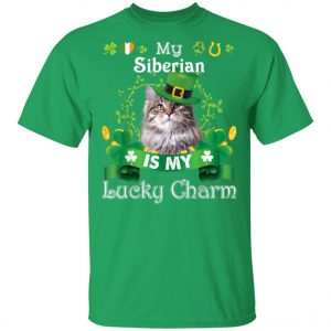 My Siberian Cat Is Lucky Charm Leprechaun St Patrick Day T-Shirt, Long Sleeve, Hoodie