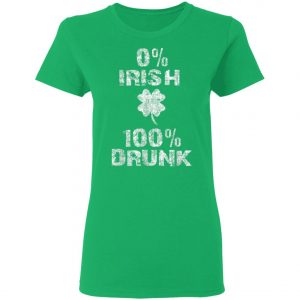 0 Irish 100 Drunk Shamrock St. Patricks Day Shirt, Long Sleeve