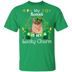 My Somali Cat Is Lucky Charm Leprechaun St Patrick Day T-Shirt, Long Sleeve, Hoodie