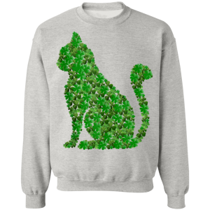 Cat Shamrocks Tee St.Patricks Day Cats Kitty Lover Irish T-Shirt, Long Sleeve