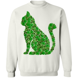 Cat Shamrocks Tee St.Patricks Day Cats Kitty Lover Irish T-Shirt, Long Sleeve