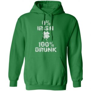 0 Irish 100 Drunk Shamrock St. Patricks Day Shirt, Long Sleeve