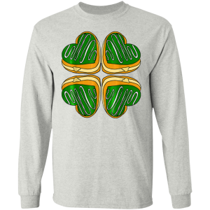 Four Leaf Clover Donut St Patricks Day Funny Irish T-Shirt, Long Sleeve, Hoodie