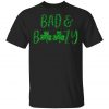Bad and Boozy Plaid Leopard Shamrock Saint Patrick Day T-Shirt, Long Sleeve, Tank Top