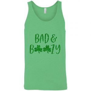 Bad And Boozy Shirt Cute Shamrock St Patricks Day T-Shirt, Long Sleeve, Tank Top