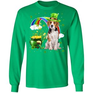 Beagle St Patricks Day Irish Shamrock Dog T-Shirt, Long Sleeve, Tank Top