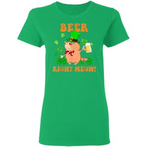 Beer Right Meow Cute Cat Drinking St. Patricks Day T-Shirt, Long Sleeve, Tank Top