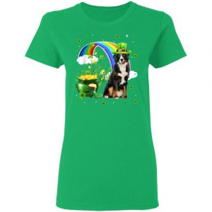 Bernese Mountain St Patricks Day Irish Shamrock Dog T-Shirt, Long Sleeve, Tank Top