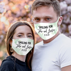 Personalized Couple Mask Smiling For Bride And Groom Face Masks