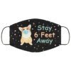 Stay 6 Feet Away Cute Cat Face Mask