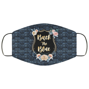 Back The Blue Floral Police Badge Face Mask