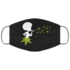 Girl Blowing Cannabis Leaves Weed Women Cloth Face Mask