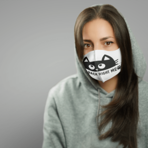 6 Feet Back Right Meow Cloth Face Mask