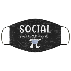 Math Social Distance Equal Pi Forever Funny Face Mask Reusable