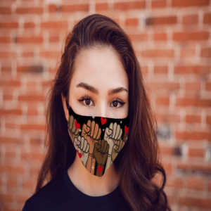 Power Fists Hearts Social Justice Black Lives Matter Face Mask