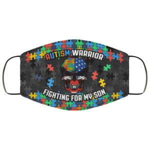 Autism Warrior Fighting For My Son Puzzle Awareness Face Mask