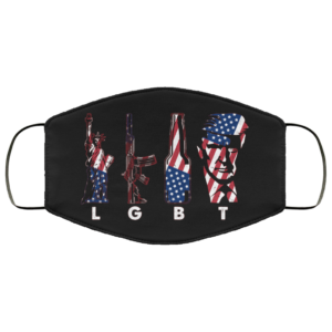 Liberty Gun Beer Trump American Flag Face Mask  LGBT Face Mask