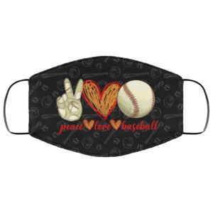 Love Peace Baseball Face Mask  Baseball Lovers Facemask