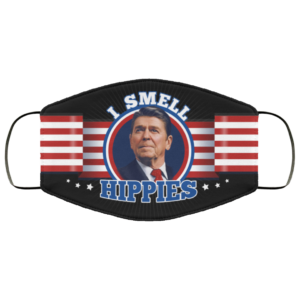 I Smell Hippies  Ronald Reagan Funny Face Mask