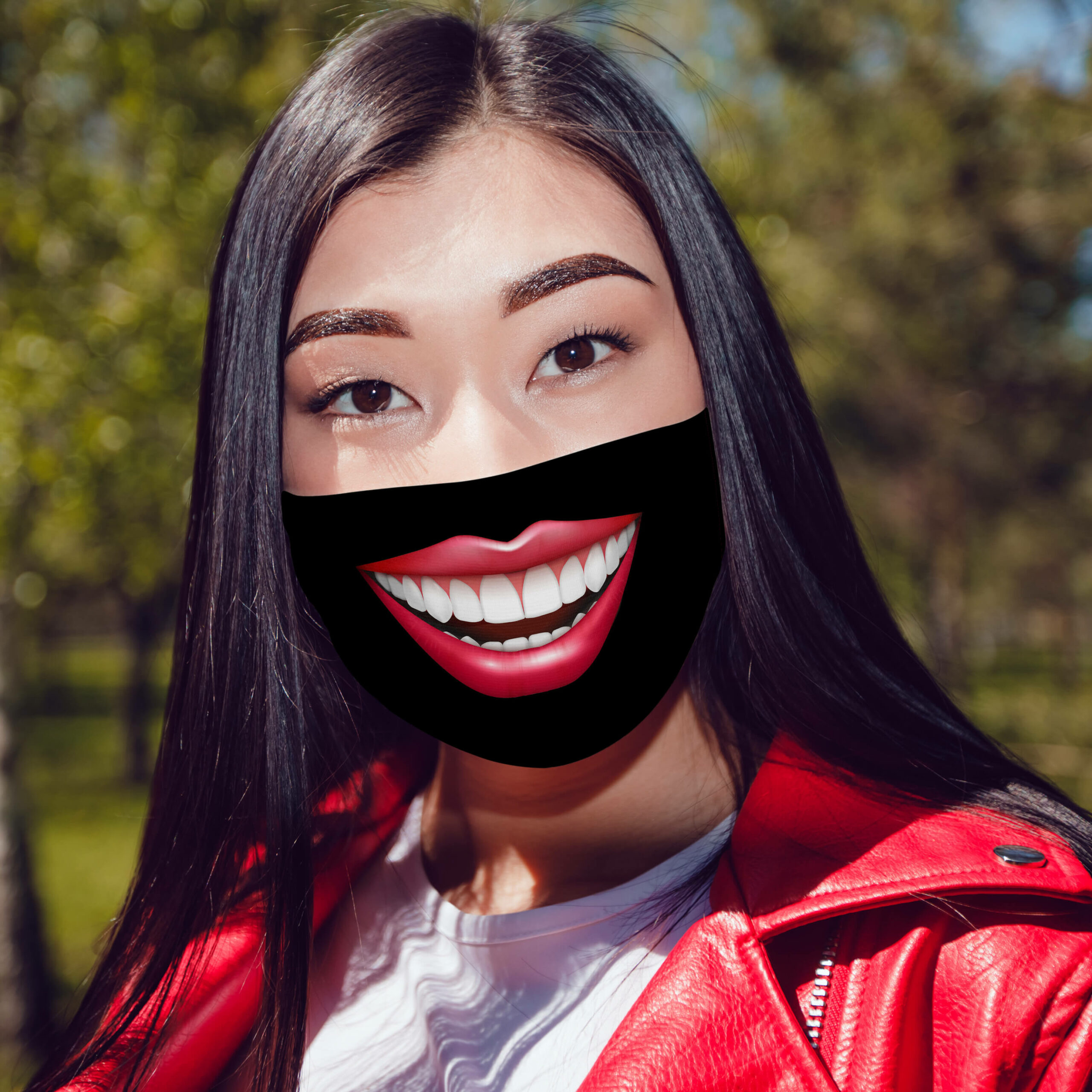 Smiling Face Mask  Pink Lips Face Mask