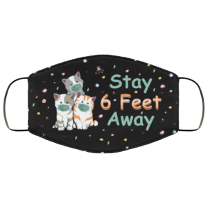 Stay 6 Feet Away Cute Cat Face Mask