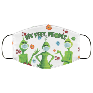 6 Feet Away People Funny Grinch Face Mask