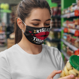I Kissed A Trucker Face Mask  Funny Trucker Wife Gift