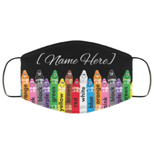 Personalized Teacher Face Mask  Teacher Crayon Face Mask