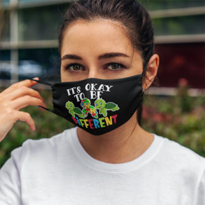 It Is Ok To Be Different Puzzle Piecce Turtle Face Mask