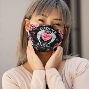 Daddys girl I used to be his angel now hes mine Cloth Face Mask Reusable