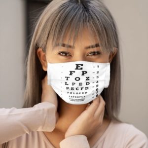 Eye Chart Visual Acuity Test Cloth Face Mask Reusable