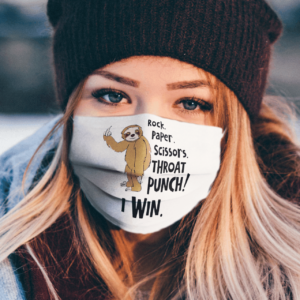SLOTH ROCK PAPER SCISSORS THROAT PUNCH Face Mask