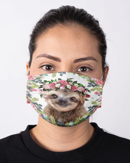 Sloth Flowers Cloth Face Mask Reusable Sloth Flowers Cloth Face Mask Reusable
