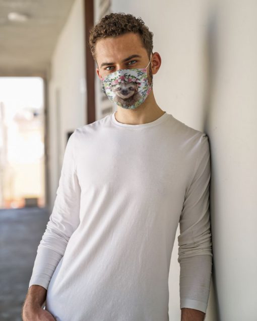 Sloth Flowers Cloth Face Mask Reusable Sloth Flowers Cloth Face Mask Reusable