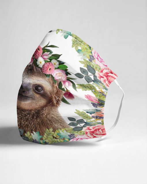 Sloth Flowers Cloth Face Mask Reusable Sloth Flowers Cloth Face Mask Reusable