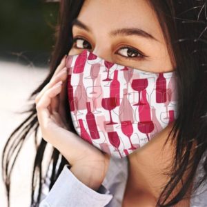 Wine Pattern Cloth Face Mask Reusable